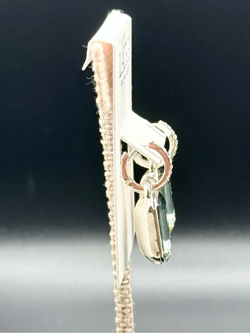 Lauren Ralph Lauren Silver-Tone Green Stone Drop Earrings